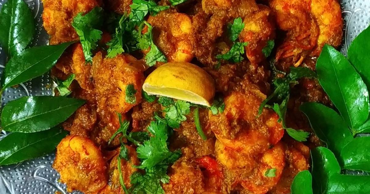 Chettinad dry prawn Recipe by Sanchita Das Cookpad