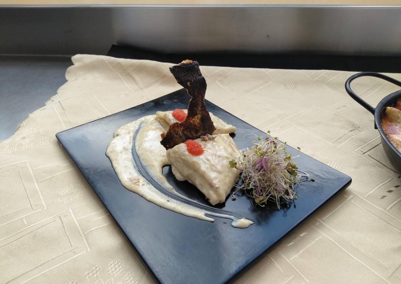 Crêpes de pescado y ricota