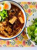 ก๋วยเตี๋ยวแกงมัสมั่น/ก๋วยเตี๋ยวแขกเห็ดหอมเต้าหู้🌶️🧄Thai Masman Curry Paste Noodle Tofu Soup🍄