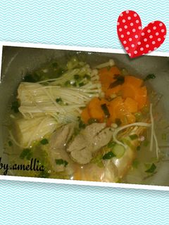 Foto resep Sup jamur enokitake