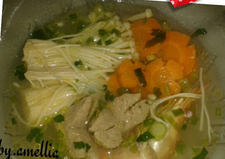 Resep: saat makan malamSup jamur enokitake