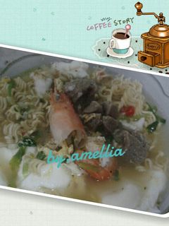 Foto resep Mie kuah udang bakso
