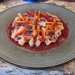 A picture of Low-Fat Yogurt Oat Waffle.