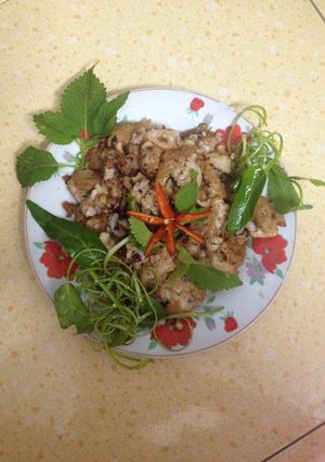 Hình của món Chả mực đậu hũ.
