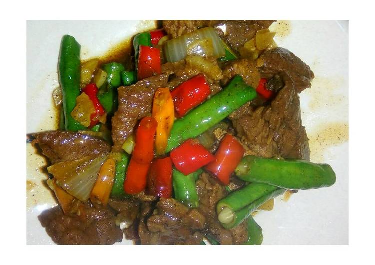 Beef Black Pepper (daging lada hitam) simple