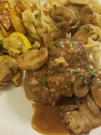 Easy Way Make Recipe Salisbury Steak with mushroom gravy that is So Delicious, Can Spoil the Tongue}