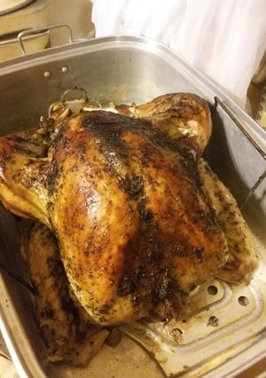 A picture of Herbed Butter Injected Roast Turkey.