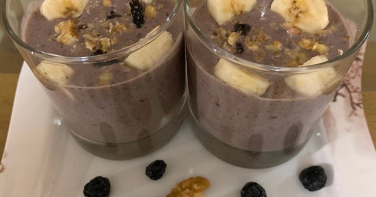 Sangeeta Ruparel દ્વારા રેસીપી બનાના સ્મૂધી વિથ બ્લુબેરી (Banana