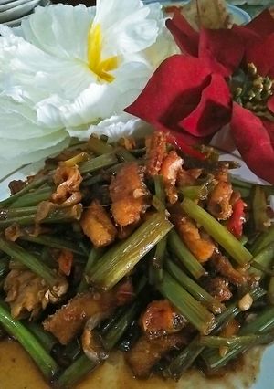Foto resep Oseng pedas bunga baput (bwng putih) ikan asin