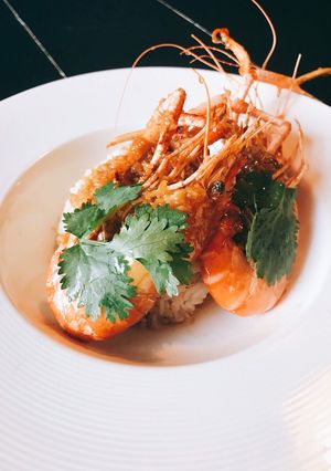รูปของ กุ้งแม่นำ้ทอดกระเทียม ซอสมันกุ้ง #อาหารไทยง่ายๆ