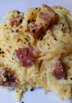 Una foto de Spaghetti alla Carbonara
