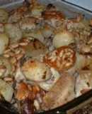 Chicken casserole with almonds and pinenuts (Pollo al horno con almendras y piñones)