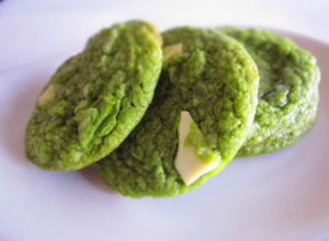 A picture of Matcha Green Tea and White Chocolate Cookies.