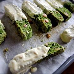 A picture of Matcha Green Tea and White Chocolate Biscotti.