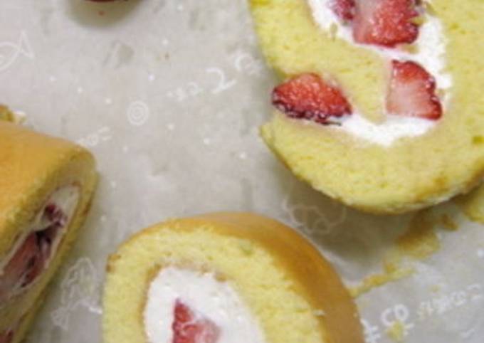 Steps to Prepare Favorite Strawberry Roll Cake with Mascarpone Cream