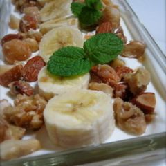 A picture of Banana and Caramel Nut Cake.