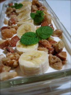 A picture of Banana and Caramel Nut Cake.