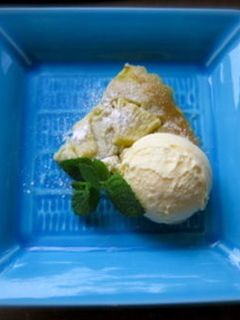 A picture of Non-alcohol Pina Colada Clafoutis.