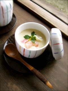A picture of Chawan-Mushi (Japanese Egg Custard).