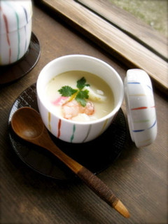 A picture of Chawan-Mushi (Japanese Egg Custard).