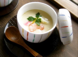 A picture of Chawan-Mushi (Japanese Egg Custard).