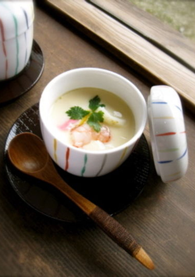 A picture of Chawan-Mushi (Japanese Egg Custard).