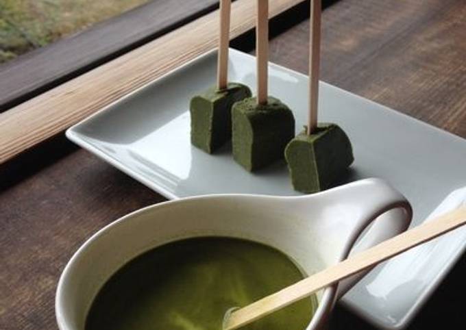 Green Tea Hot Chocolate on a Stick