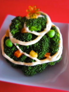 A picture of Broccoli Christmas Tree and Wreath.