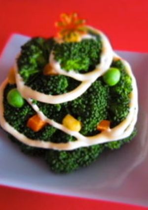 A picture of Broccoli Christmas Tree and Wreath.