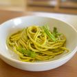 Salad leaves pesto pasta with yogurt (under 30-minute meal!)