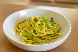 Salad leaves pesto pasta with yogurt (under 30-minute meal!) recipe main photo