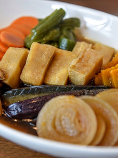 A picture of Deep-fried Vegetables in Mild Broth.