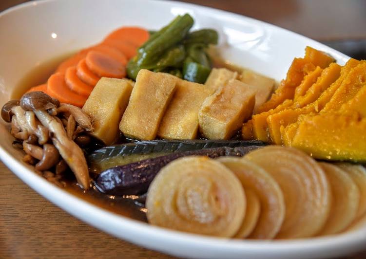 Simple Way to Prepare Homemade Deep-fried Vegetables in Mild Broth