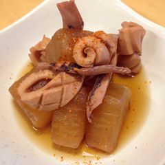 Simmered Daikon Radish & Squid A picture of Simmered Daikon Radish & Squid.