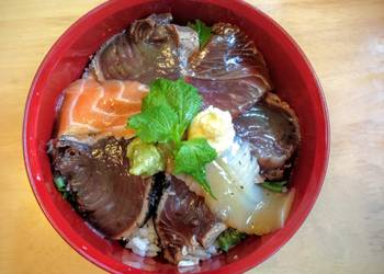 Easiest Way to Prepare Tasty Marinated Sashimi on Rice