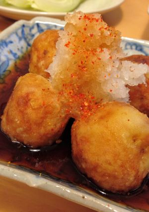 A picture of Steamed Potatoes with Grated Daikon Dressing.