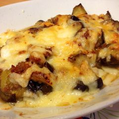A picture of Grilled Eggplants with Miso & cheese .