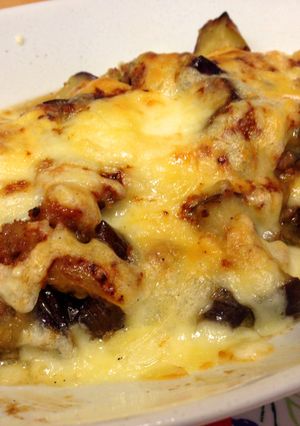 A picture of Grilled Eggplants with Miso & cheese .