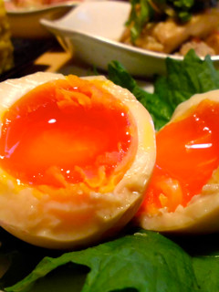 A picture of Nitamago (Flavored Boiled Egg).