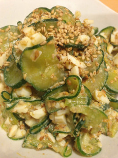 A picture of Cucumber with Sesame Vinegar Dressing.