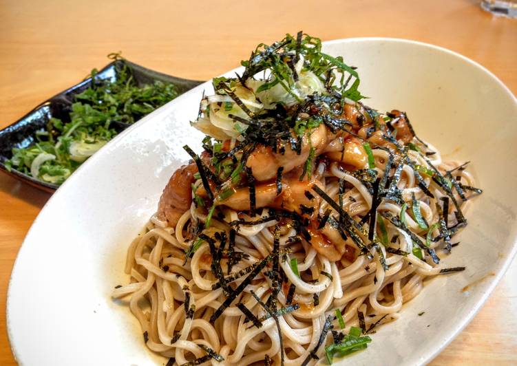 Easiest Way to Cook Delicious Teriyaki Chicken Soba (Buckwheat Noodles)