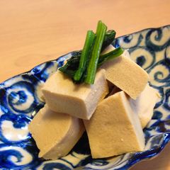 A picture of Simmered Koyadofu (Freeze Dried Tofu) .