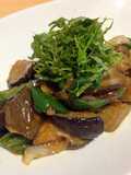Miso stir-fry with eggplant & Green bell pepper