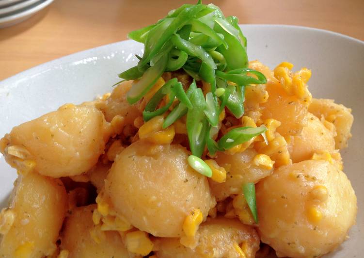 Simple Way to Prepare Speedy Potatoes &amp; Corn with Butter &amp; Soy Sauce