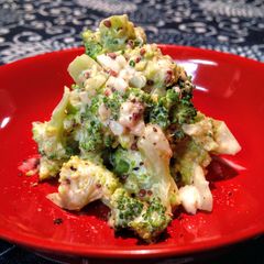 A picture of Broccoli Salad with Mustard-Mayo Sauce.