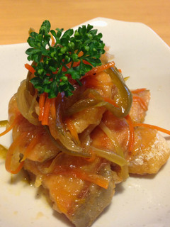 A picture of Salmon Nanban (Escabeche).