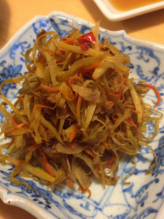 A picture of Kimpira (Burdock root & Carrot).