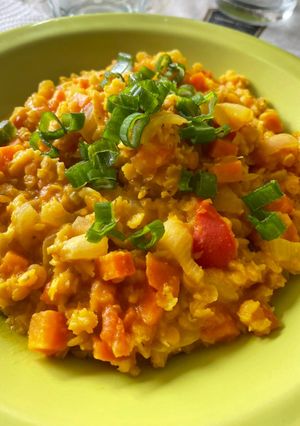 Una foto de Dhal versión vegana