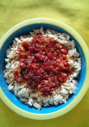 Foto resep makaroni tomato meriah