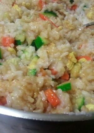 A picture of fry rice Mexican style.